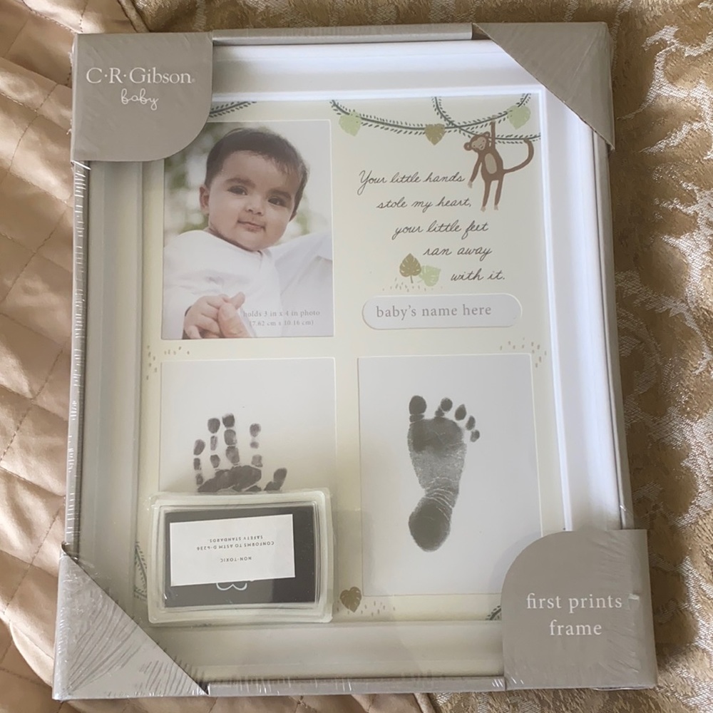 Baby first print photo frame fingerprint footprint